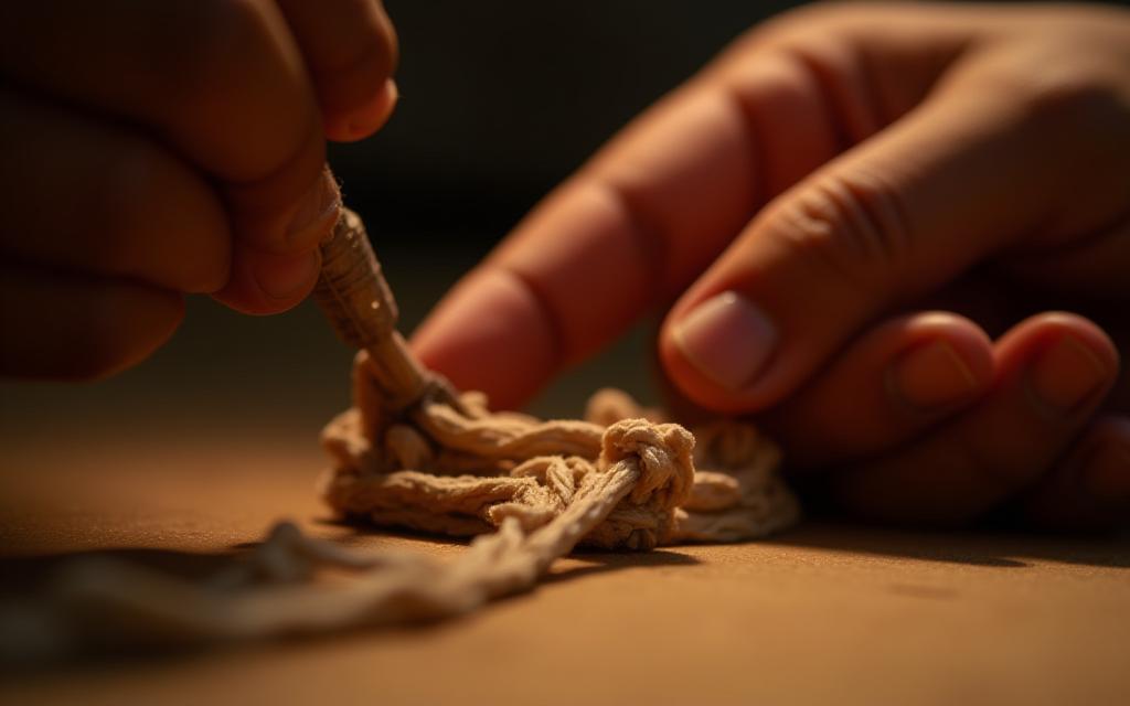 Hands working on a traditional Indian craft project