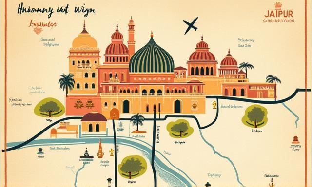 Stylized map showing the location of KalaKriti Handicrafts in Jaipur