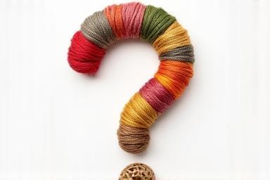 Question mark icon made of threads