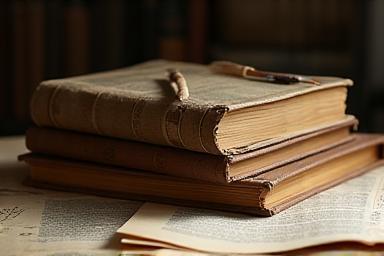 Stack of books and articles about crafts